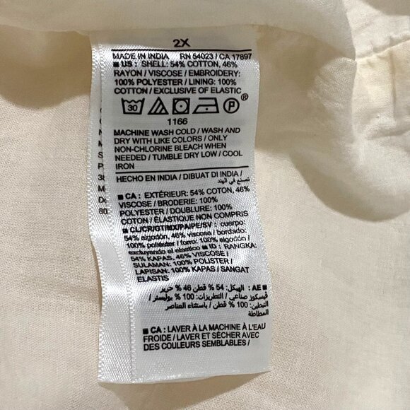 Old Navy Pullover Dress 2X Cream Spring Summer Vacation Cruisewear Cottagecore - Picture 5 of 7